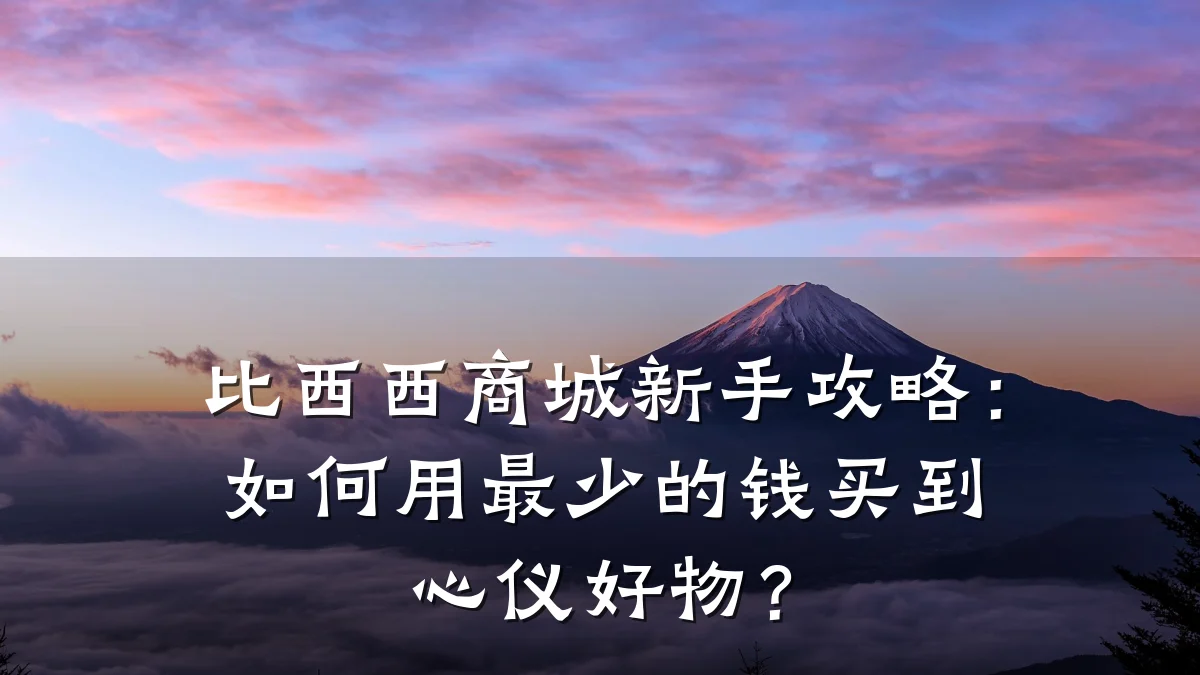 比西西商城新手攻略:如何用最少的钱买到心仪好物?