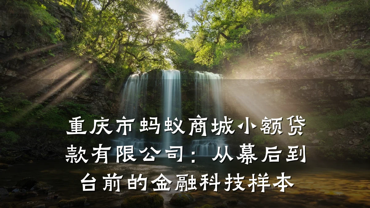 重庆市蚂蚁商城小额贷款有限公司:从幕后到台前的金融科技样本