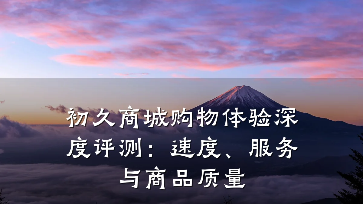 初久商城购物体验深度评测:速度、服务与商品质量