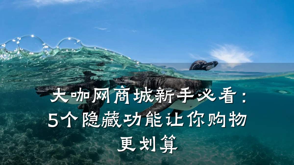 大咖网商城新手必看:5个隐藏功能让你购物更划算