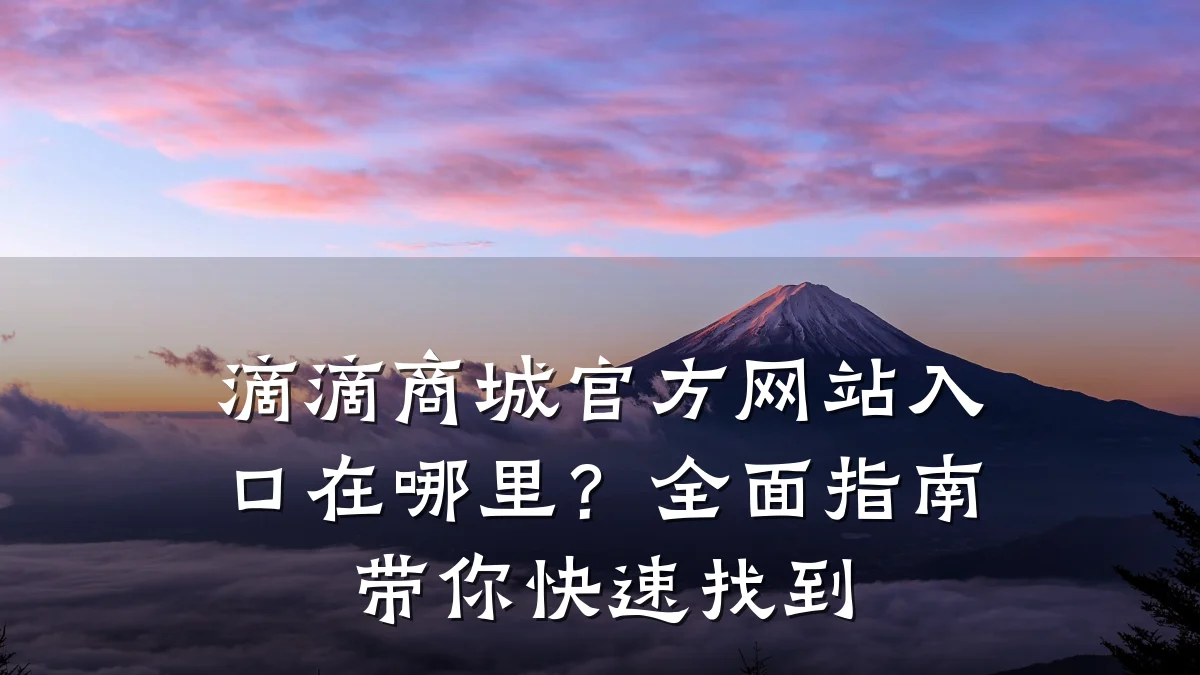 滴滴商城官方网站入口在哪里?全面指南带你快速找到