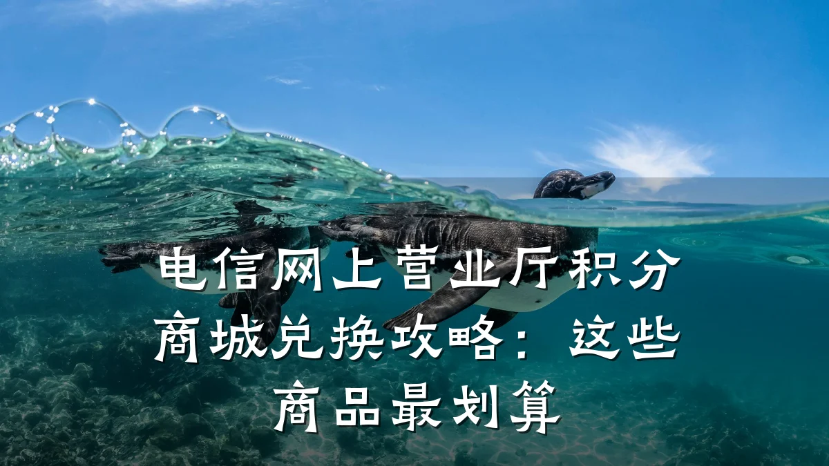 电信网上营业厅积分商城兑换攻略：这些商品最划算
