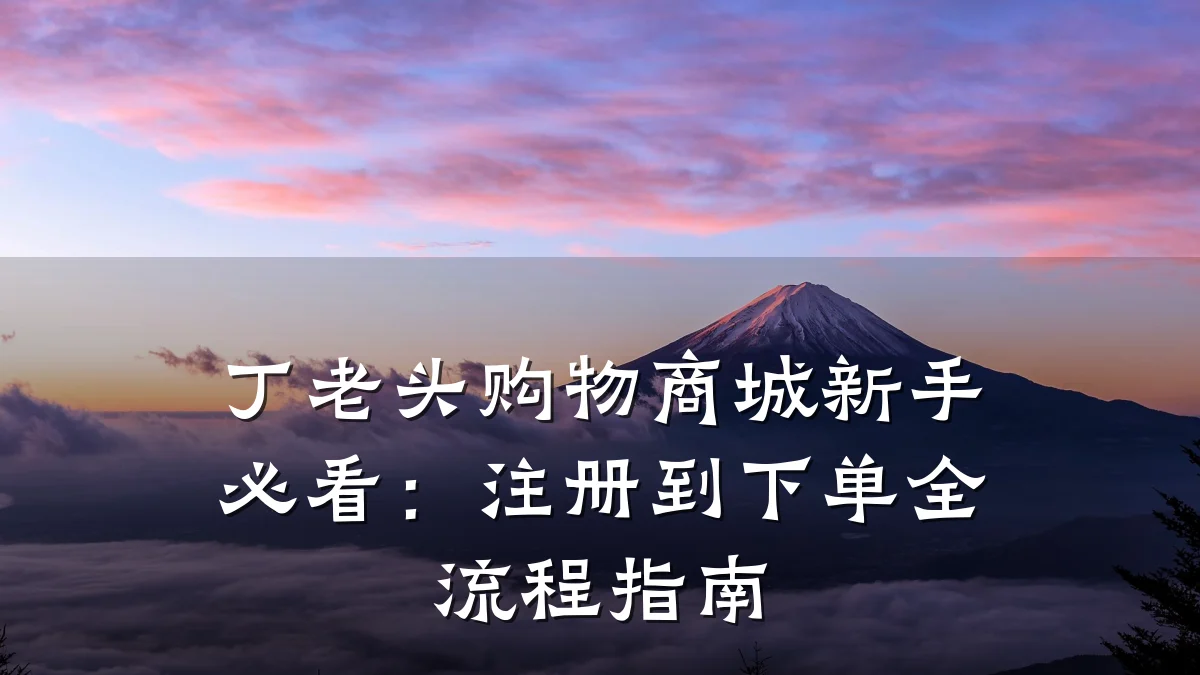 丁老头购物商城新手必看:注册到下单全流程指南