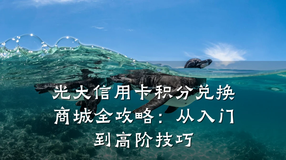 光大信用卡积分兑换商城全攻略:从入门到高阶技巧