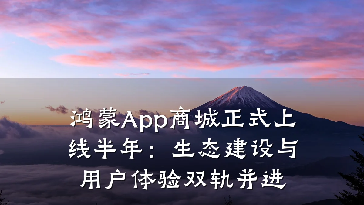 鸿蒙App商城正式上线半年:生态建设与用户体验双轨并进