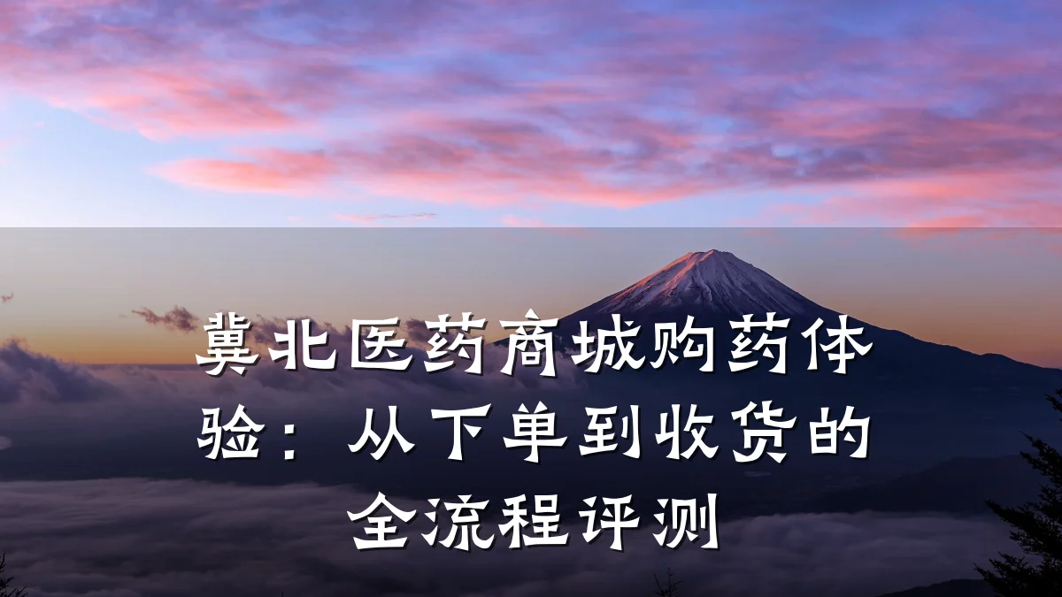 冀北医药商城购药体验:从下单到收货的全流程评测