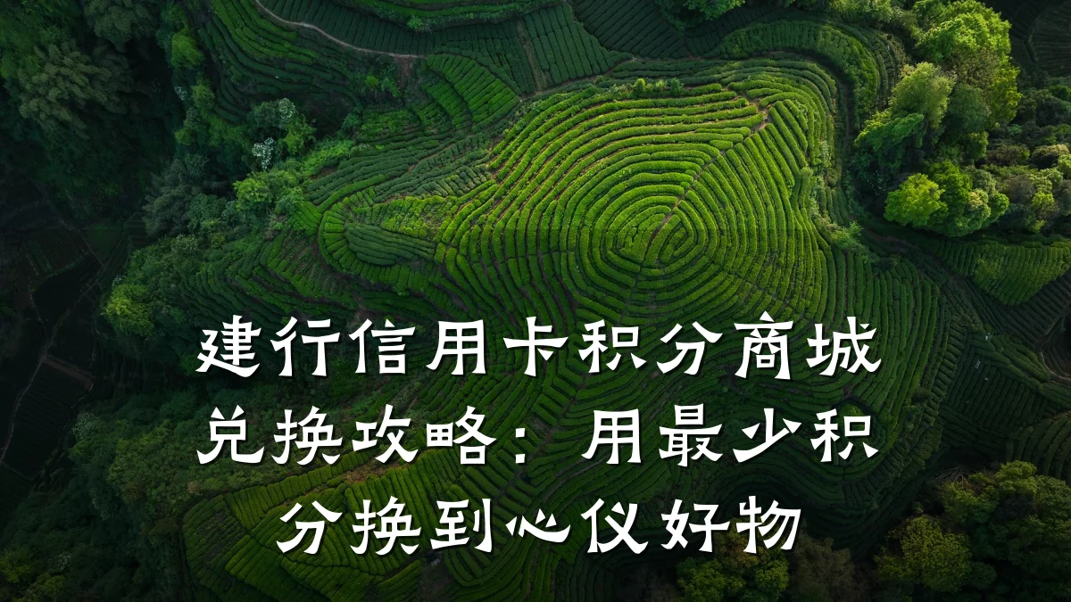 建行信用卡积分商城兑换攻略:用最少积分换到心仪好物