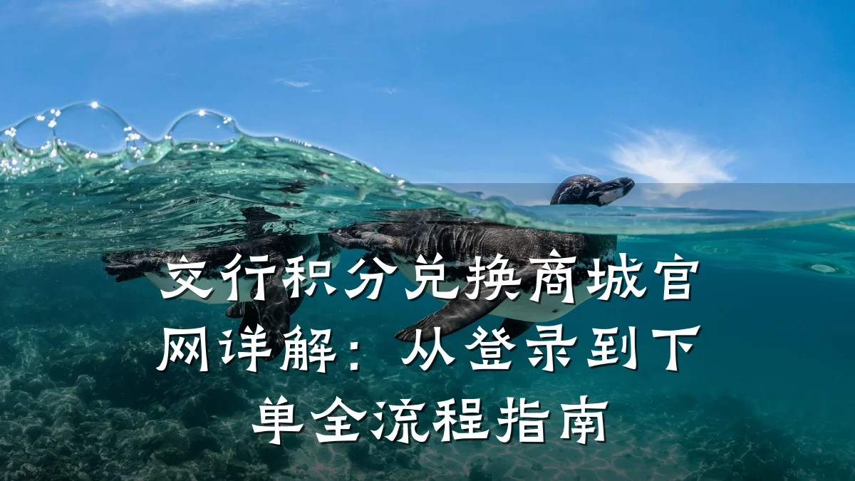 交行积分兑换商城官网详解：从登录到下单全流程指南