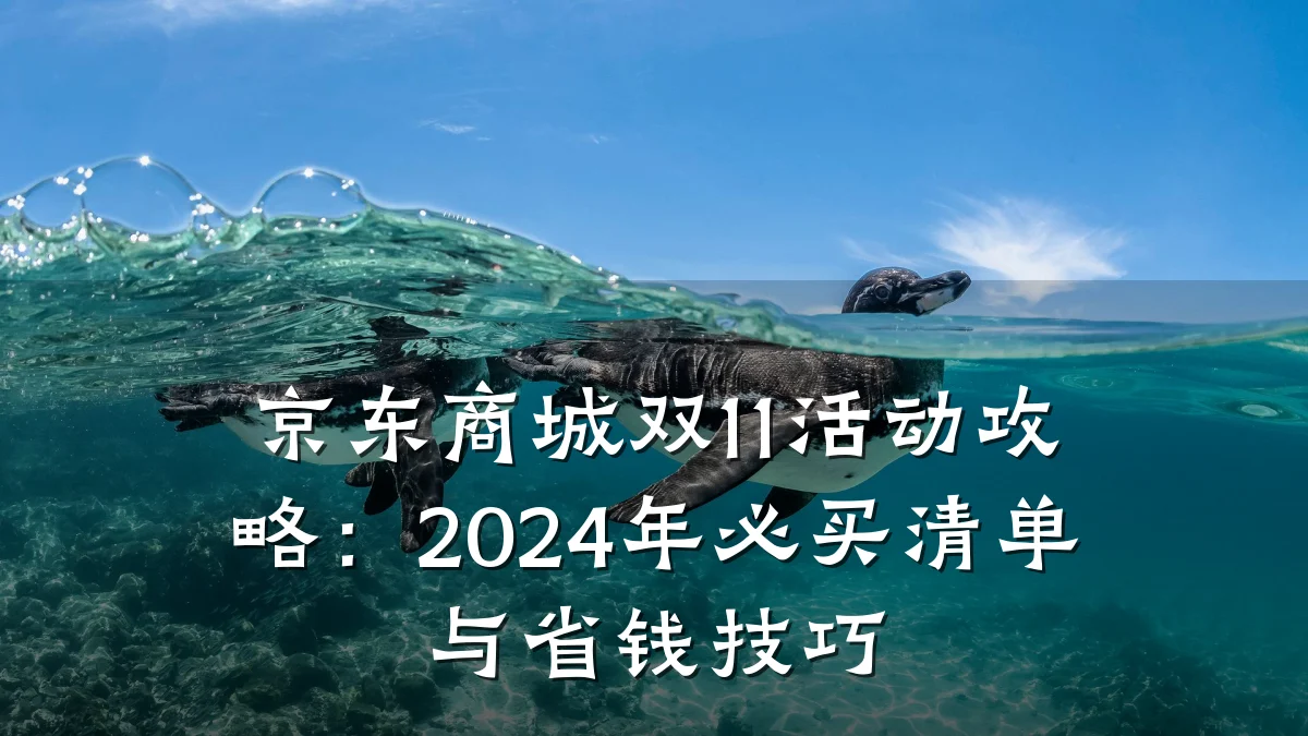 京东商城双11活动攻略:2024年必买清单与省钱技巧