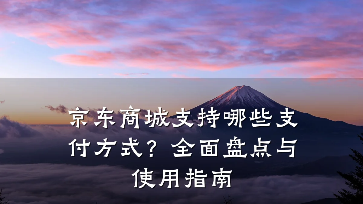 京东商城支持哪些支付方式？全面盘点与使用指南
