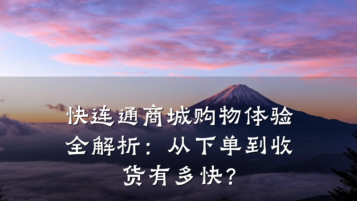快连通商城购物体验全解析:从下单到收货有多快?