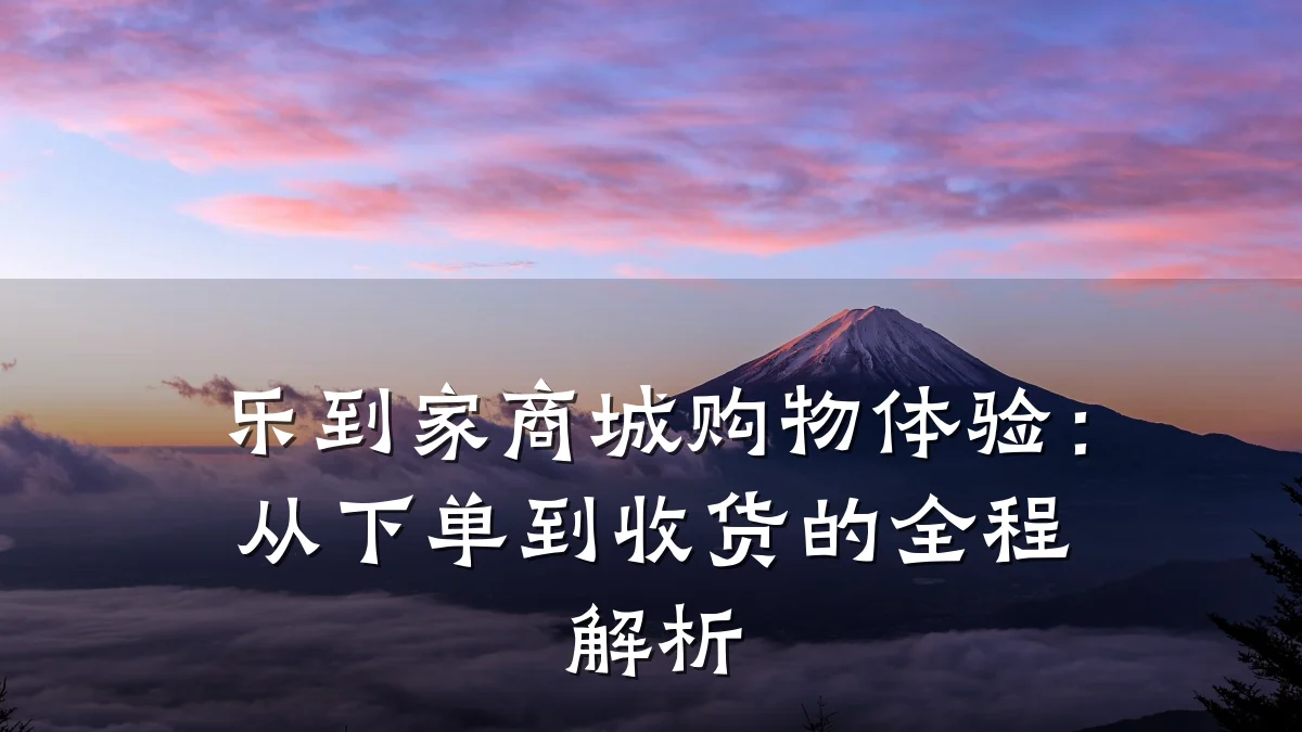 乐到家商城购物体验:从下单到收货的全程解析