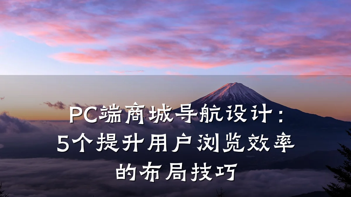 PC端商城导航设计:5个提升用户浏览效率的布局技巧