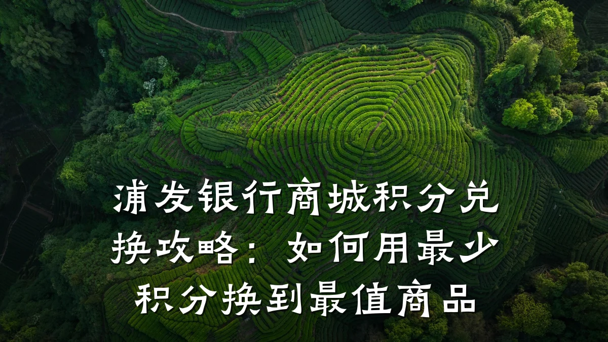浦发银行商城积分兑换攻略:如何用最少积分换到最值商品