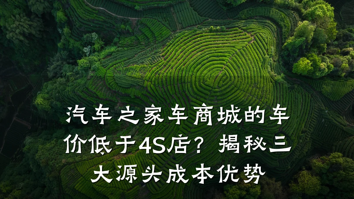 汽车之家车商城的车价低于4S店？揭秘三大源头成本优势