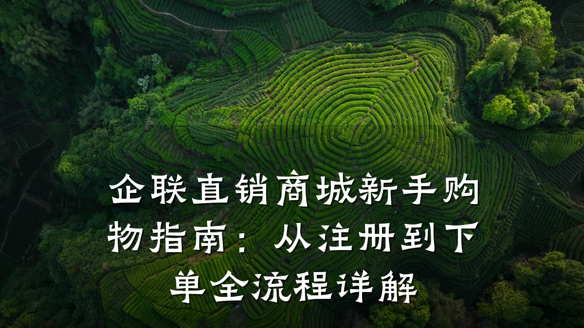 企联直销商城新手购物指南：从注册到下单全流程详解