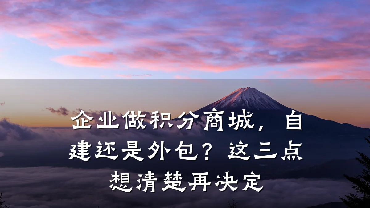 企业做积分商城,自建还是外包?这三点想清楚再决定