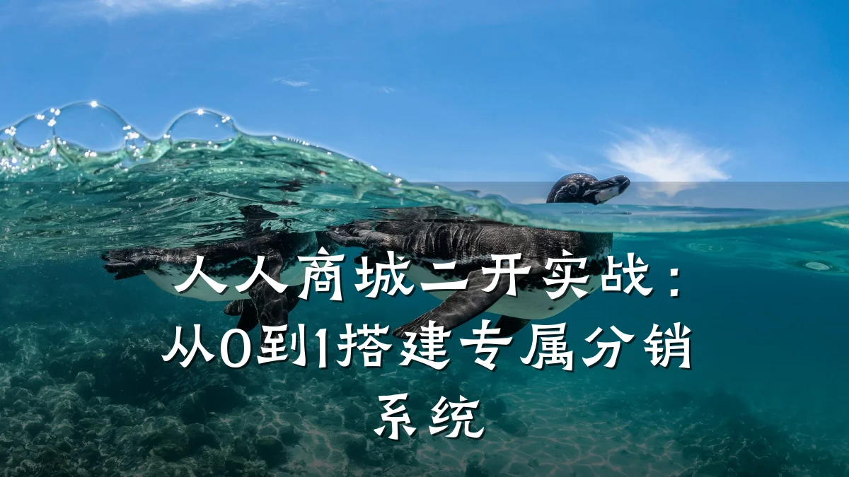 人人商城二开实战:从0到1搭建专属分销系统