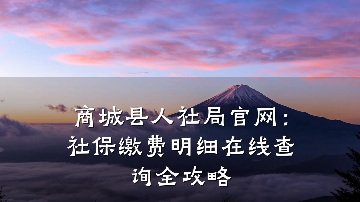 商城县人社局官网:社保缴费明细在线查询全攻略