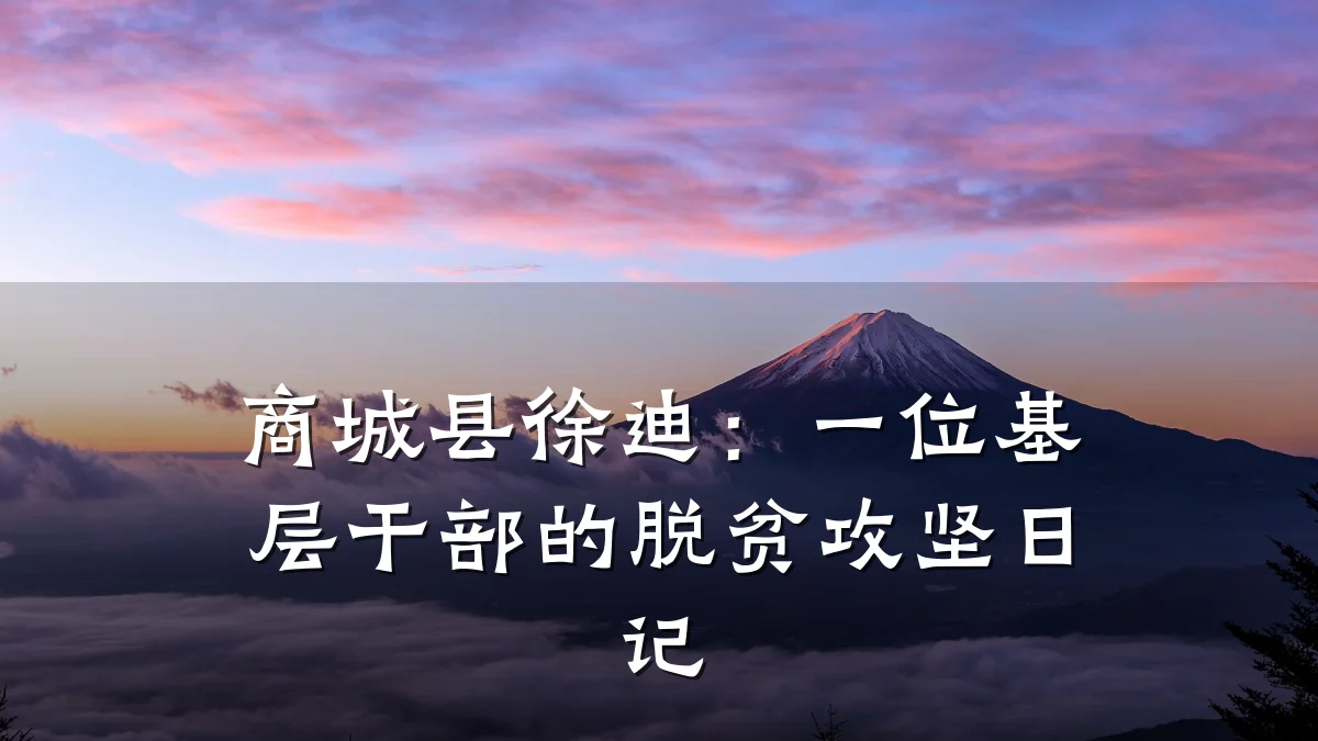 商城县徐迪:一位基层干部的脱贫攻坚日记