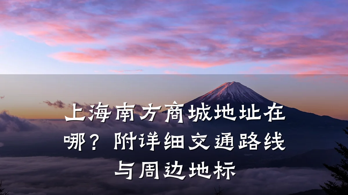 上海南方商城地址在哪?附详细交通路线与周边地标