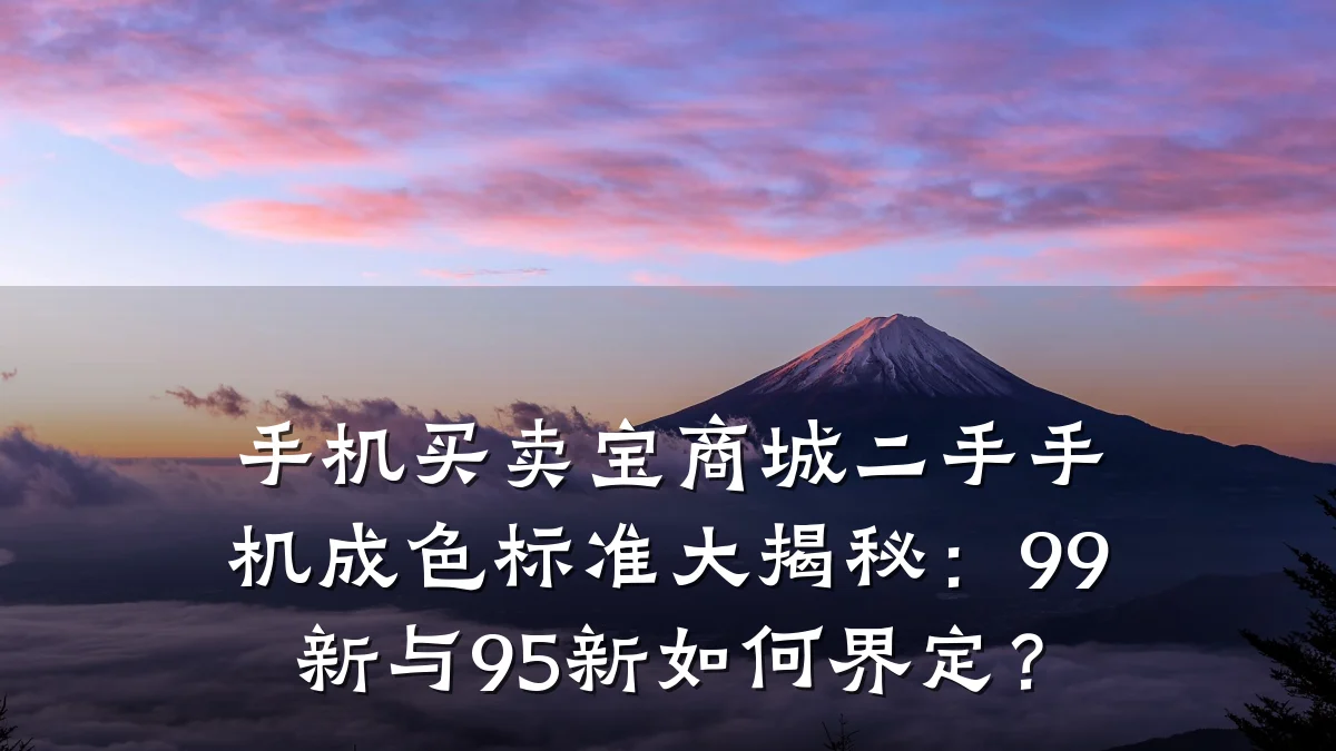手机买卖宝商城二手手机成色标准大揭秘:99新与95新如何界定?