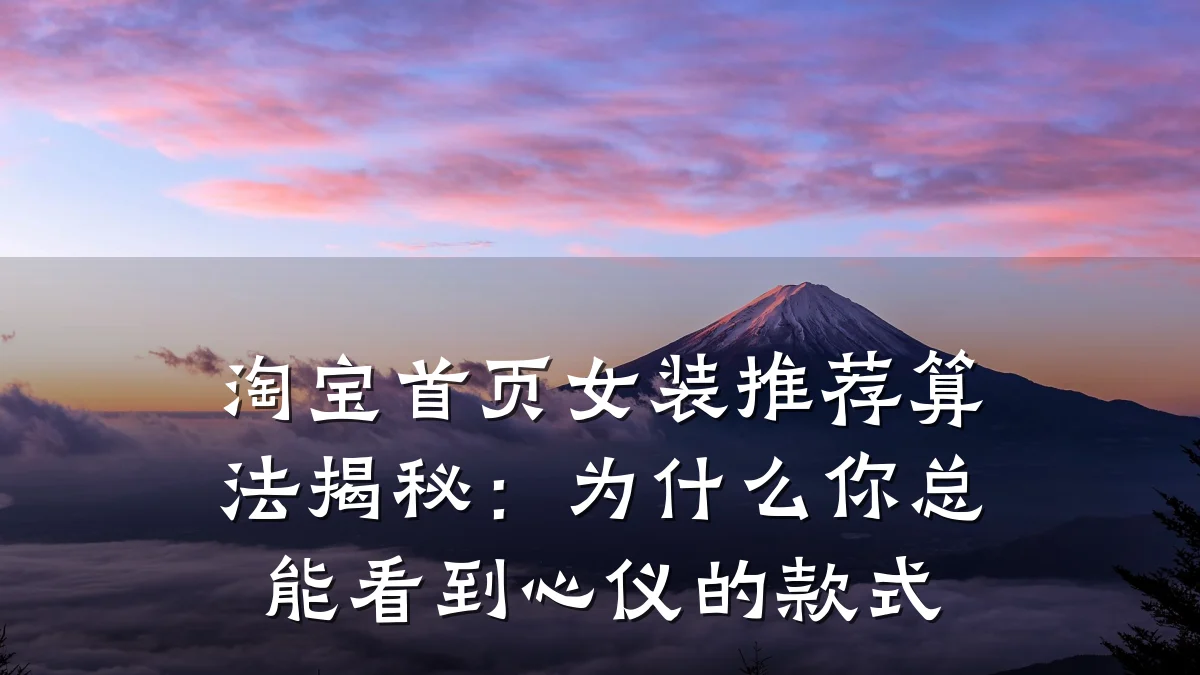 淘宝首页女装推荐算法揭秘:为什么你总能看到心仪的款式