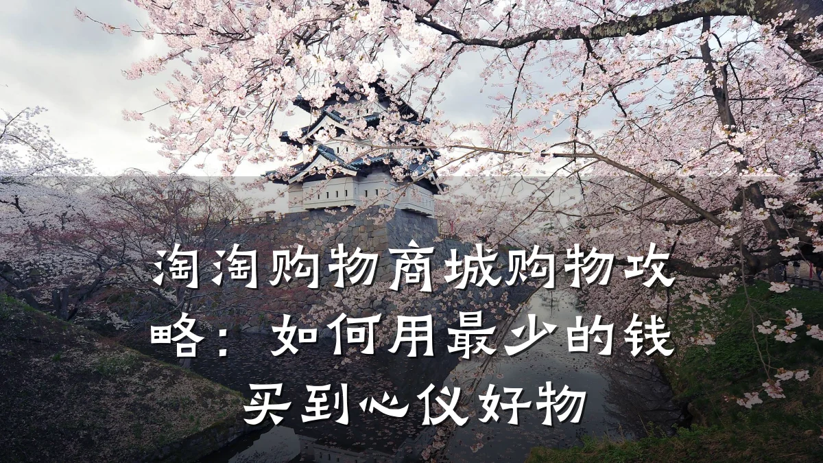 淘淘购物商城购物攻略:如何用最少的钱买到心仪好物