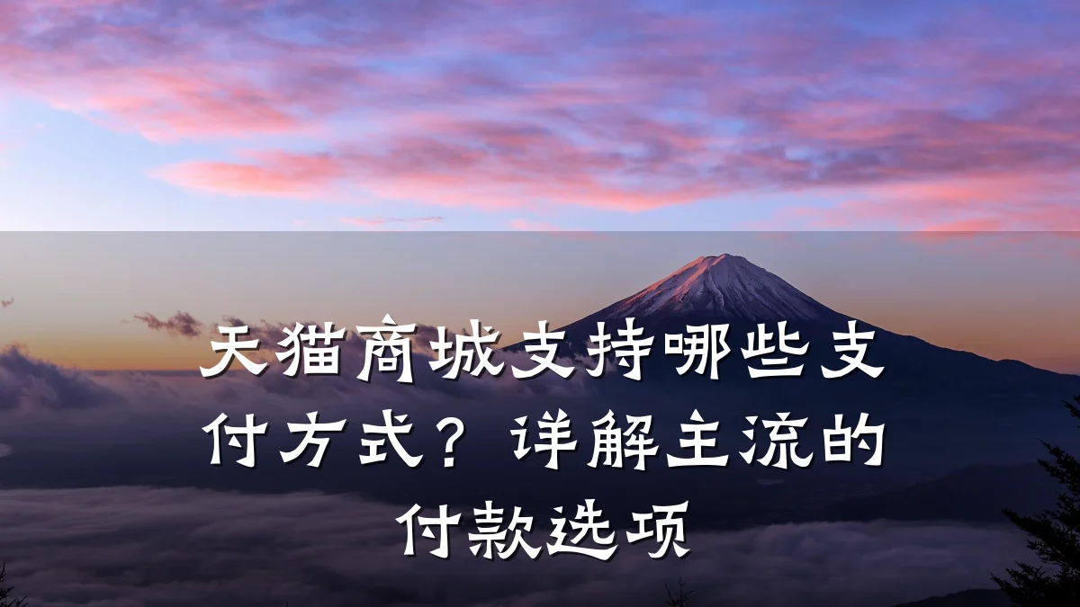 天猫商城支持哪些支付方式?详解主流的付款选项