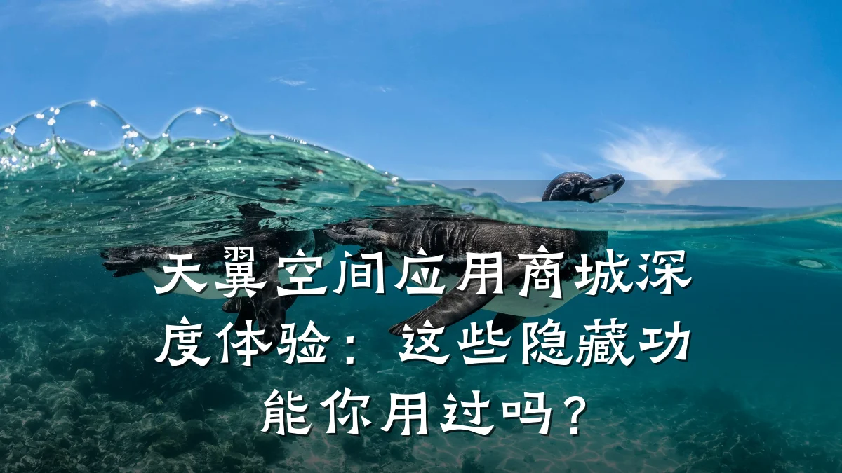 天翼空间应用商城深度体验:这些隐藏功能你用过吗?