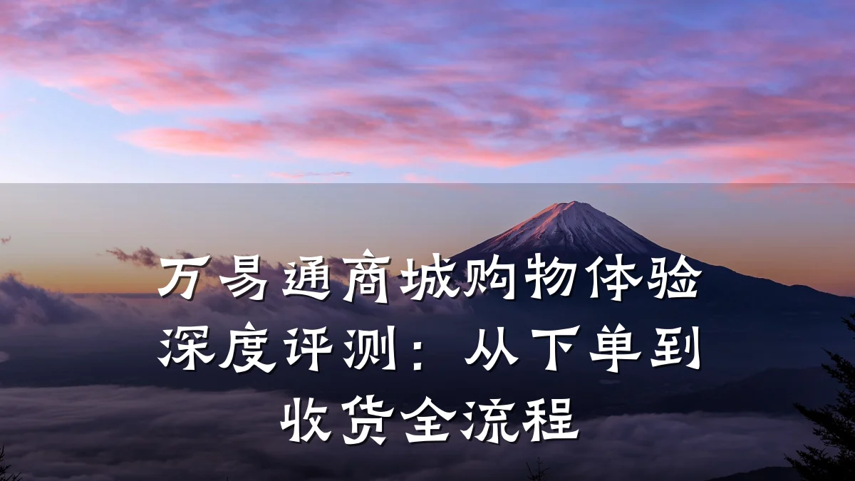 万易通商城购物体验深度评测:从下单到收货全流程