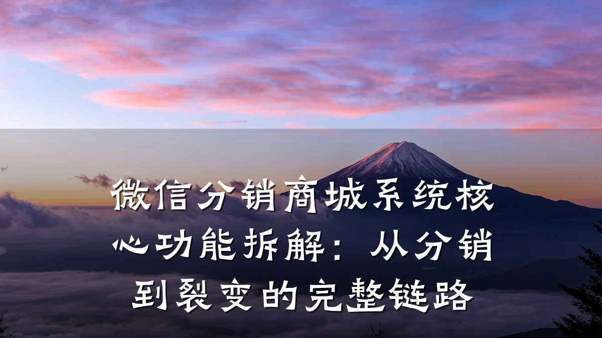 微信分销商城系统核心功能拆解：从分销到裂变的完整链路