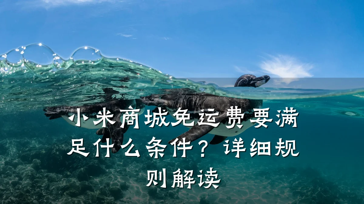 小米商城免运费要满足什么条件?详细规则解读