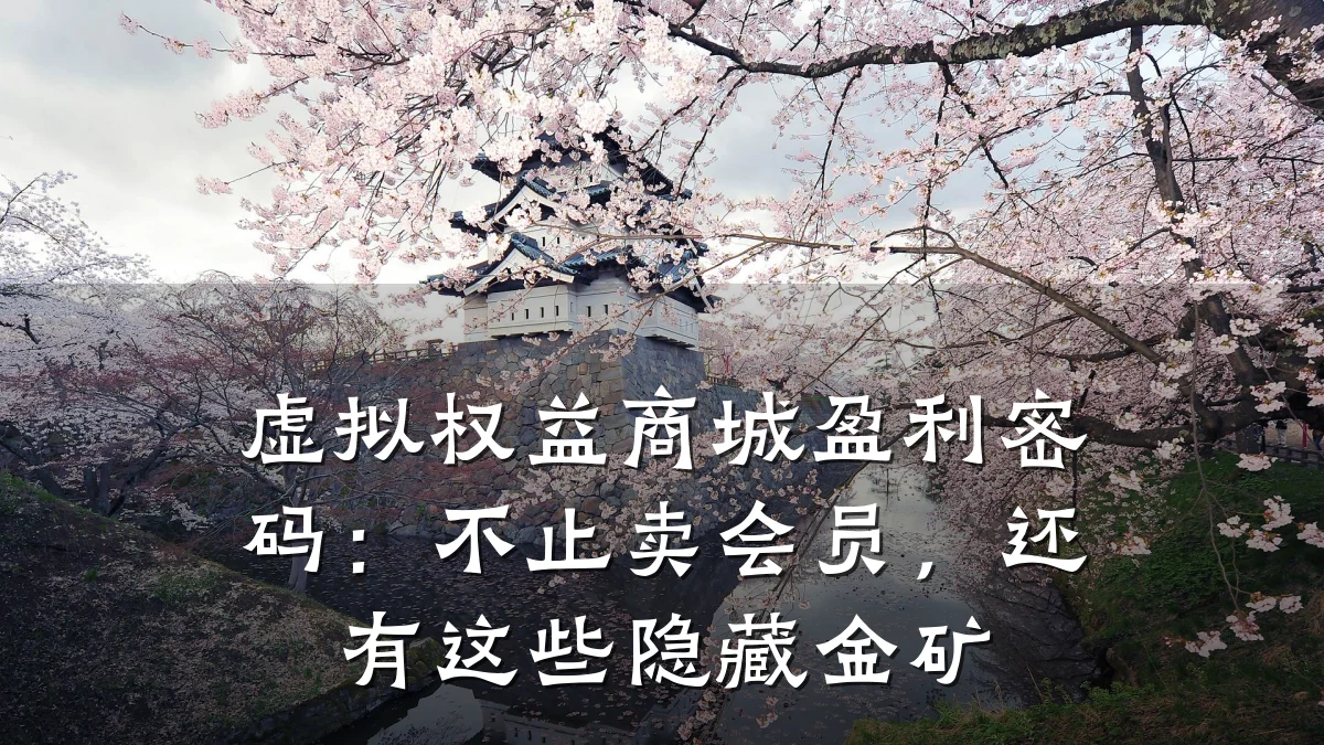 虚拟权益商城盈利密码:不止卖会员,还有这些隐藏金矿