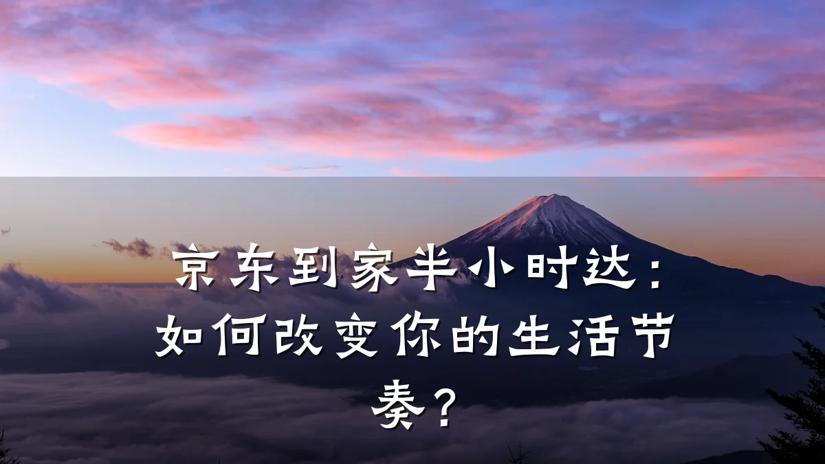 京东到家半小时达:如何改变你的生活节奏?