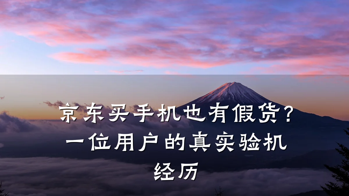 京东买手机也有假货?一位用户的真实验机经历