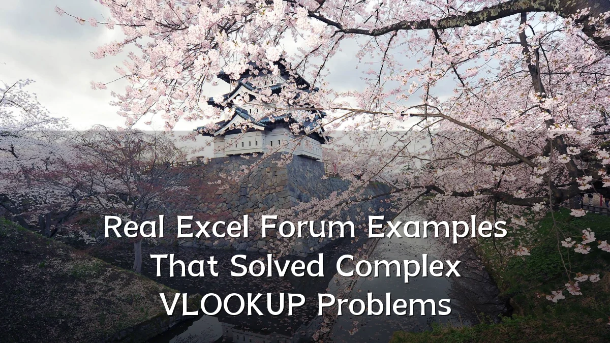 Real Excel Forum Examples That Solved Complex VLOOKUP Problems